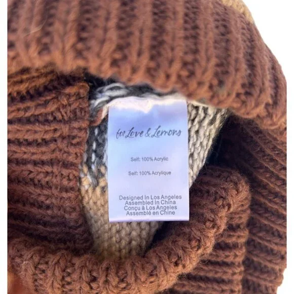 For Love And Lemons Finley Sweater Shorts Brown Size S - Picture 7 of 8